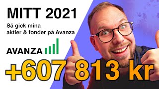 MITT 2021 PÅ AVANZA 607 813 kr  Så gick mina aktier amp fonder på Avanza under 2021 [upl. by Crosse]