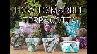 HOW TO MARBLE TERRACOTTA WITH NAIL POLISH [upl. by Daryl581]