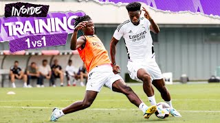 INTENSE 1v1 Real Madrid TRAINING session [upl. by Aiselad]