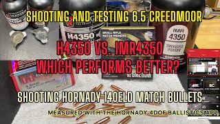 Shooting and Testing 65 Creedmoor H4350 vs IMR4350 ￼With Hornady 140 ELD Match Bullets [upl. by Loram]