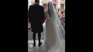 Scottish piper welcomes bride at Campidoglio town hall Rome  bagpiper in Italy [upl. by Iilek298]