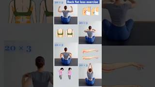 back fat loss excercise health workout fitnessyoga music shorts [upl. by Valleau]