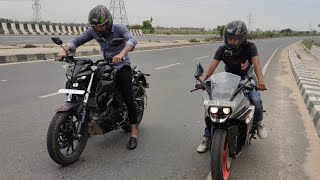 MT15 vs KTM RC 200  DRAG RACE  Top End [upl. by Yenaffit]