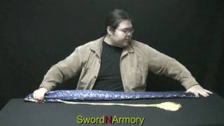 Japanese Sword Bag Tying Tutorial SwordNArmory [upl. by Aerdnaek]