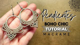 🔰 Pendientes de Macrame Boho Chic paso a paso fácil y rápido  DIY Easy Boho Macrame Earrings 55 [upl. by Atnaloj]