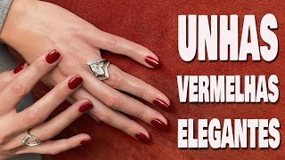 Opções de unhas vermelhas elegantes para copiar [upl. by Horgan]