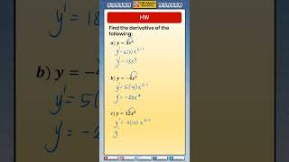 ✅Power rule in differentiation HW Answers  Power rule for derivatives  Differential Calculus AS [upl. by Sabec]