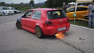 VW Golf MK4 GTI 18T  LOUD ANTILAG Sound amp Flames [upl. by Thirion]