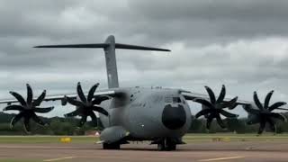 Close up US aircraft A400m slow moving [upl. by Brookner801]