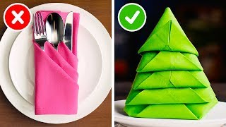 23 FUN WAYS TO FOLD THE PERFECT HOLIDAY NAPKIN [upl. by Lyssa]