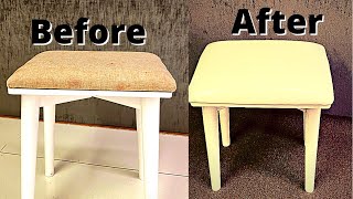 How To Upholster A Stool Seat In Vinyl [upl. by Ahsiya912]