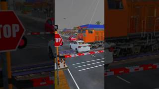 shortsking railway signal crossing bussimulatorindonesia trendingshorts traffic accidentcar [upl. by Akeimat123]