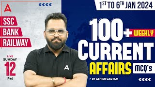 BEST 100 WEEKLY CURRENT AFFAIRS 16 Jan 2024   Current Affairs Bank SSC amp Railway Exams [upl. by Merrile]