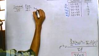 8 Biostatistics lecture  Standard deviation of grouped frequency data [upl. by Freud]