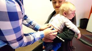 Chiropractor Adjusts BABY amp fixes colic with 1 ADJUSTMENT [upl. by Aikemal]