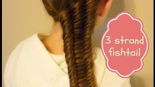 Three 3 Strand Fishtail Braid Tutorial [upl. by Imojean]