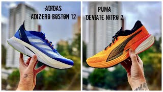 REVIEW ESPECIAL ADIDAS ADIZERO BOSTON 12 VS PUMA DEVIATE NITRO 2 [upl. by Glassco]