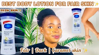 BEST BODY LOTION FOR FAIR SKIN GLOWING SKIN Vaseline Advanced Repair Lotion Review  Glow skin [upl. by Ahsikyw]