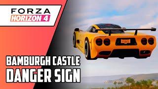 How to 3 STAR BAMBURGH CASTLE DANGER SIGN in FORZA HORIZON 4 [upl. by Ahsot]