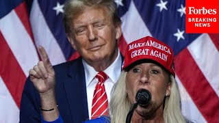 WATCH Trump Invites Marjorie Taylor Greene Up On Stage During Georgia Rally Please Come Up [upl. by Blackington365]