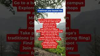 Add these to your freshman year bucket list [upl. by Dorkas]