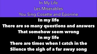 IN MY LIFE KARAOKE YOU SING COSETTE AND EPONINE [upl. by Premer]