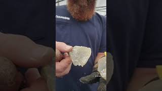 Flint knapping and lithic reduction of quartzsite [upl. by Dougie123]