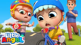 Learn To Ride A Bike  Playing Safely  Little Angel Kids Songs [upl. by Weintrob]