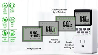 Digital Infinite Repeat Cycle Intermittent Timer Plug for Electrical Outlet [upl. by Ekaj]