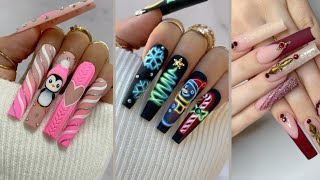 Beautiful multi color new year long nail designs ideas [upl. by Airehc]