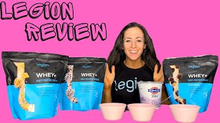 LEGION WHEY PROTEIN REVIEW  RATING THE BEST PROTEIN POWDER FOR MY GREEK YOGURT RECIPE [upl. by Alanson793]