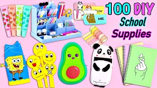 100 DIY SCHOOL SUPPLIES IDEAS  Back To School Hacks And Crafts [upl. by Metah]