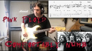 Comfortably Numb  Pink Floyd 2nd Solo Tutorial TAB with 3 different tempos [upl. by Putscher]