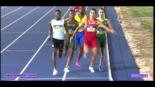 Letsile Tebogo 4349 400m split in men 4x400m heat at World relays 2024 [upl. by Ajnos]