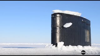 Nuclear Submarine Breaks Through Arctic Circle Ice Live Footage [upl. by Eimmis]