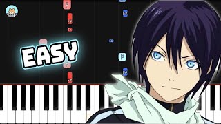 Noragami Aragoto OP  quotKyouran Hey Kidsquot  EASY Piano Tutorial amp Sheet Music [upl. by Shandie]