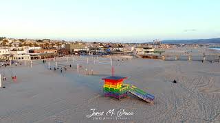 Spectacular Sunset at Hermosa Beach Pier A 4K Aerial Journey by JMG Aerial Imagery droneservices [upl. by Boeschen]