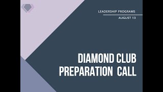 Diamond Club Preparation Call with April Ewaka  August 13 [upl. by Shank]