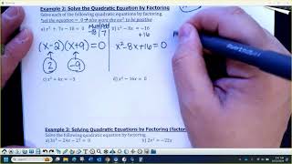 HA2 42 Notes Solve quadratics by factoring [upl. by Jepson560]