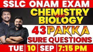 SSLC CHEMISTRY amp BIOLOGY ONAM EXAM  43 PAKKA SURE QUESTIONS  LIVE  10 SEP  MS SOLUTIONS [upl. by Enirol]