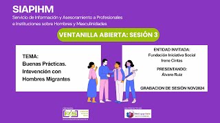 Ventanilla Abierta SIAPIHM Buenas Prácticas Intervención con Hombres Migrantes [upl. by Mosora]