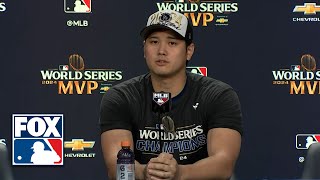 Shohei Ohtani Postgame Press Conference after Dodgers win 2024 World Series  MLB on FOX [upl. by Isiad]