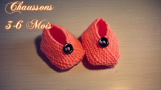 Tuto Tricot quotChaussons bébé N°3 36 Moisquot [upl. by Wallach]