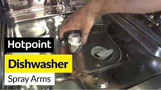 How to replace the dishwasher spray arms on a Hotpoint dishwasher [upl. by Newfeld]