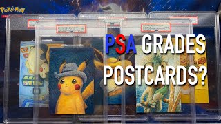 PSA Grading My RARE Pokemon Postcards First ones graded [upl. by Zulaledairam]