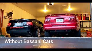 2003 Cobra Bassani Catback and X pipe high flow cat vs catless comparison [upl. by Schoenberg]