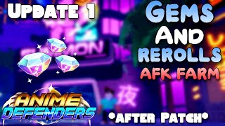 BEST HOW TO AFK FARM GEMS OVERNIGHT IN ANIME DEFENDERS AFTER PATCH [upl. by Brenk273]