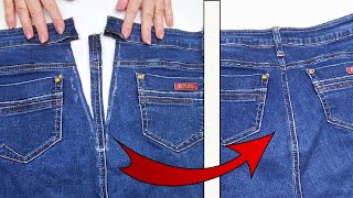 💥Downsize jeans wais INVISIBLY They wont tell you how to maintain the original seam [upl. by Anippesuig992]