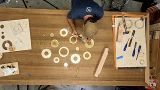 Inlaying Brass Circles on a 10000 Dollar Dining Table [upl. by Belden952]