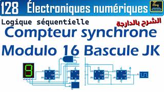 128 Compteur synchrone Modulo 16 Bascule JK [upl. by Ardnas]